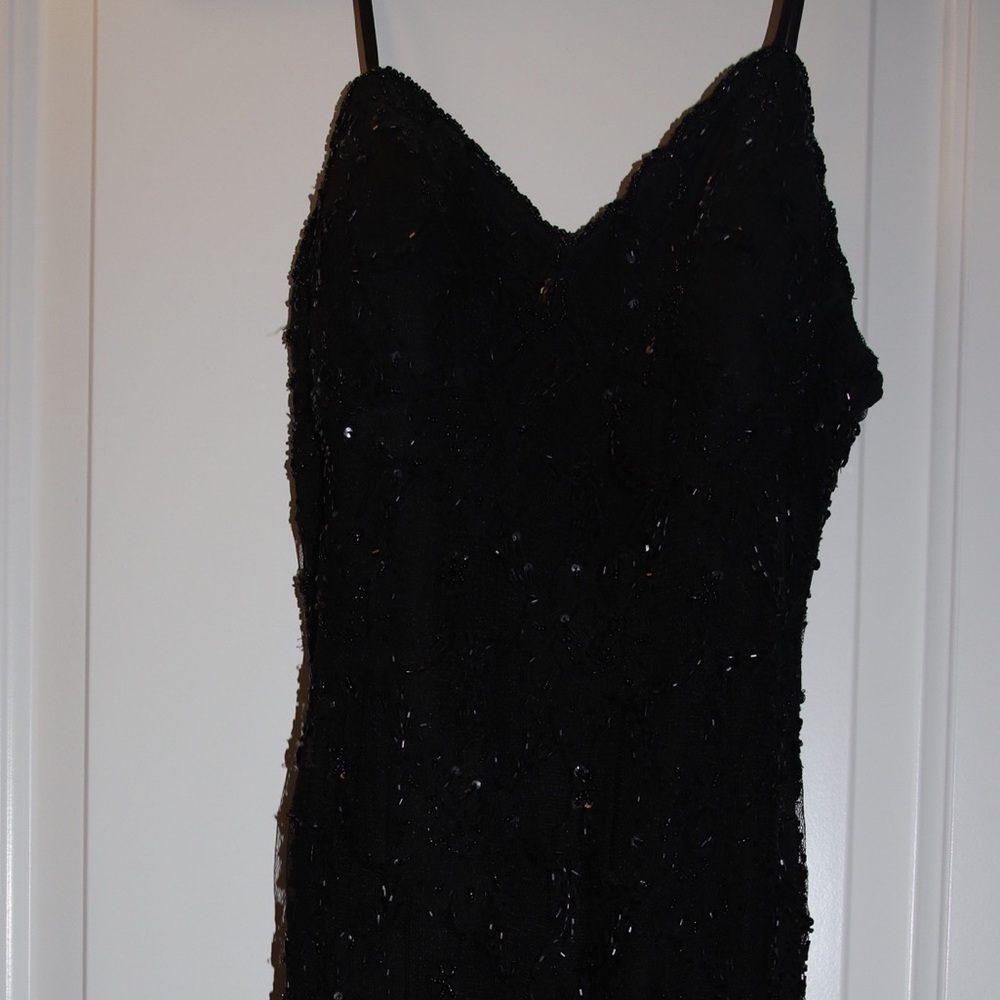 Vintage Black Beaded Sequin Cocktail Dress